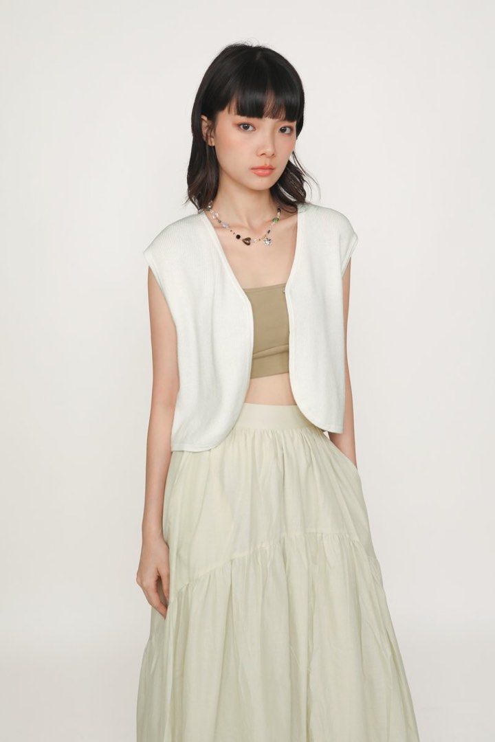TTR isabella tiered maxi skirt (stone), Women's Fashion, Bottoms, Skirts on  Carousell