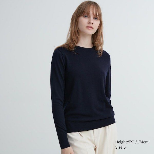 Women extra fine new arrivals merino crew neck sweater