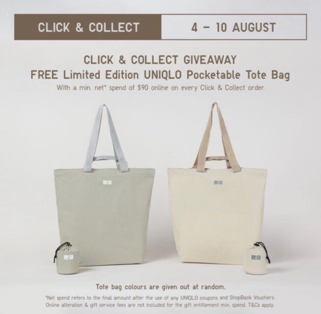 Uniqlo foldable tote bag limited edition Women s Fashion Bags Wallets Tote Bags on Carousell