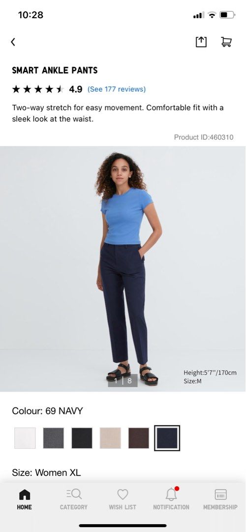 Uniqlo Smart ankle pants, Women's Fashion, Bottoms, Other Bottoms