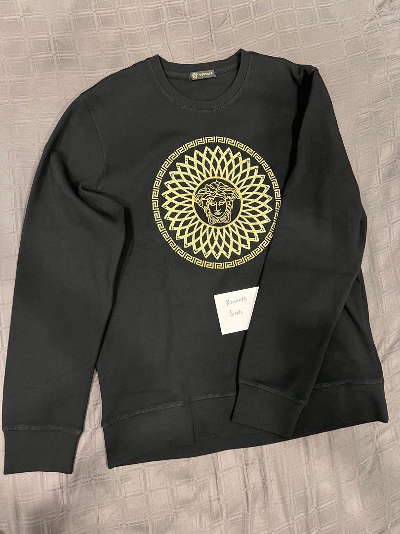 Versace Black Medusa Cotton Hoodie Pullover Sweatshirt Sweater