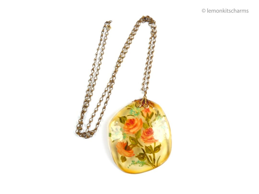 Glass sale pendant chain