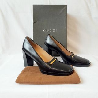 Vintage Gucci Black Leather Shoes