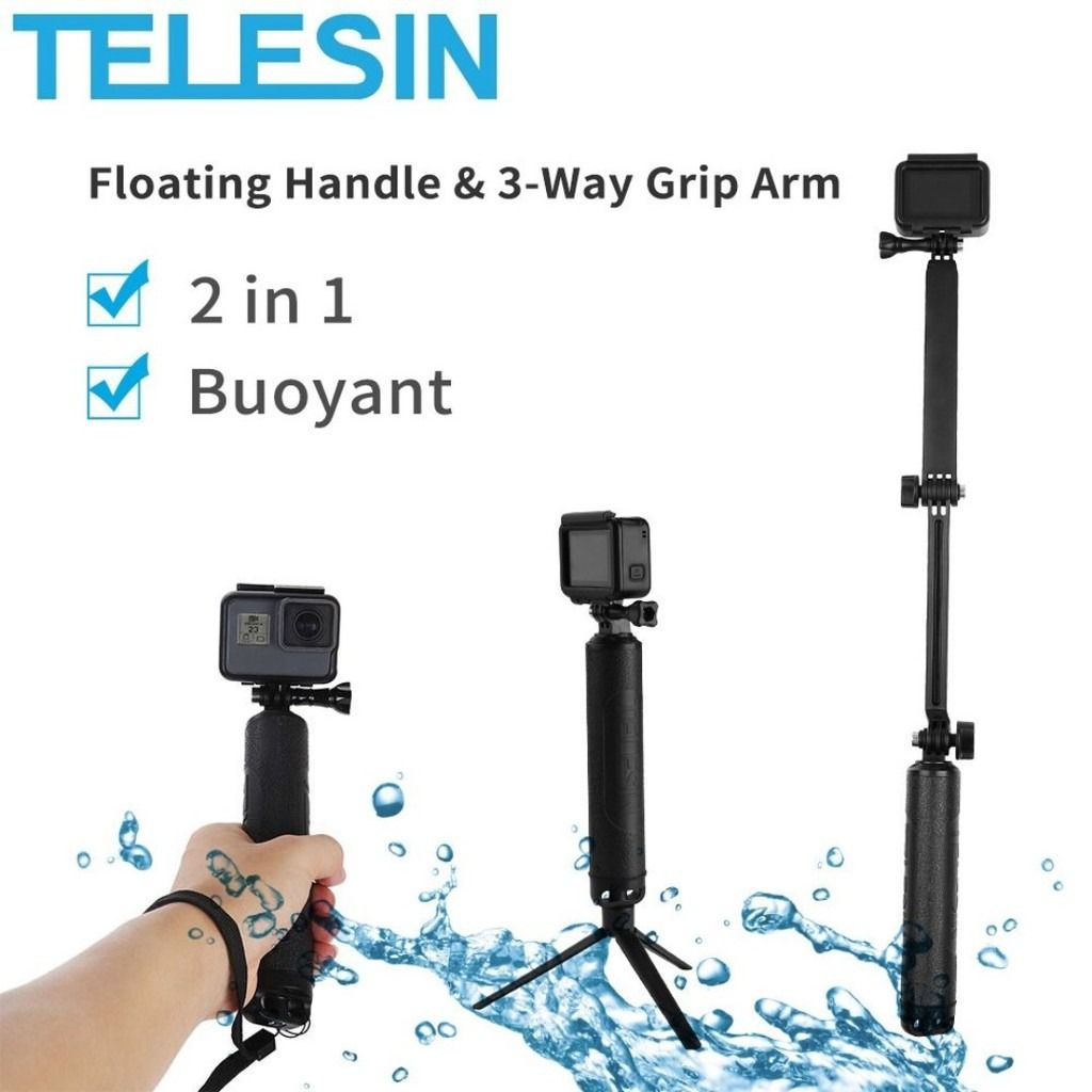 Waterproof 3 Way Floating Selfie Stick Monopod for GoPro Hero 11 10 9 8 7 6 / DJI OSMO POCKET ACTION CAMERA KNT220862865820092803113