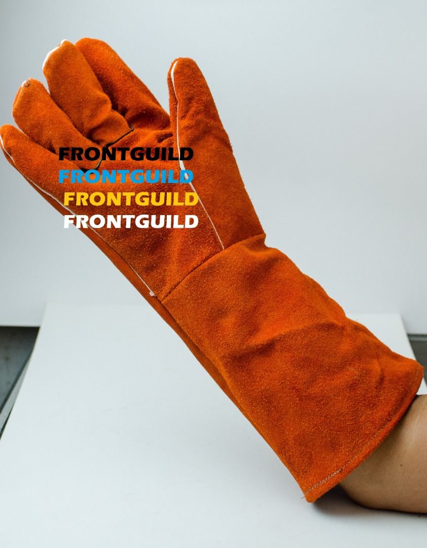 WELDING LEATHER GLOVES (16 INCHES) (Category: Construction Tools & Equipment) located in Manila. Submitted by silentdolphin_40f7f0 (Listing ID 1248306667, Image 1). Description: Long leather gloves for general purpose Sizes: 14in, 16in.