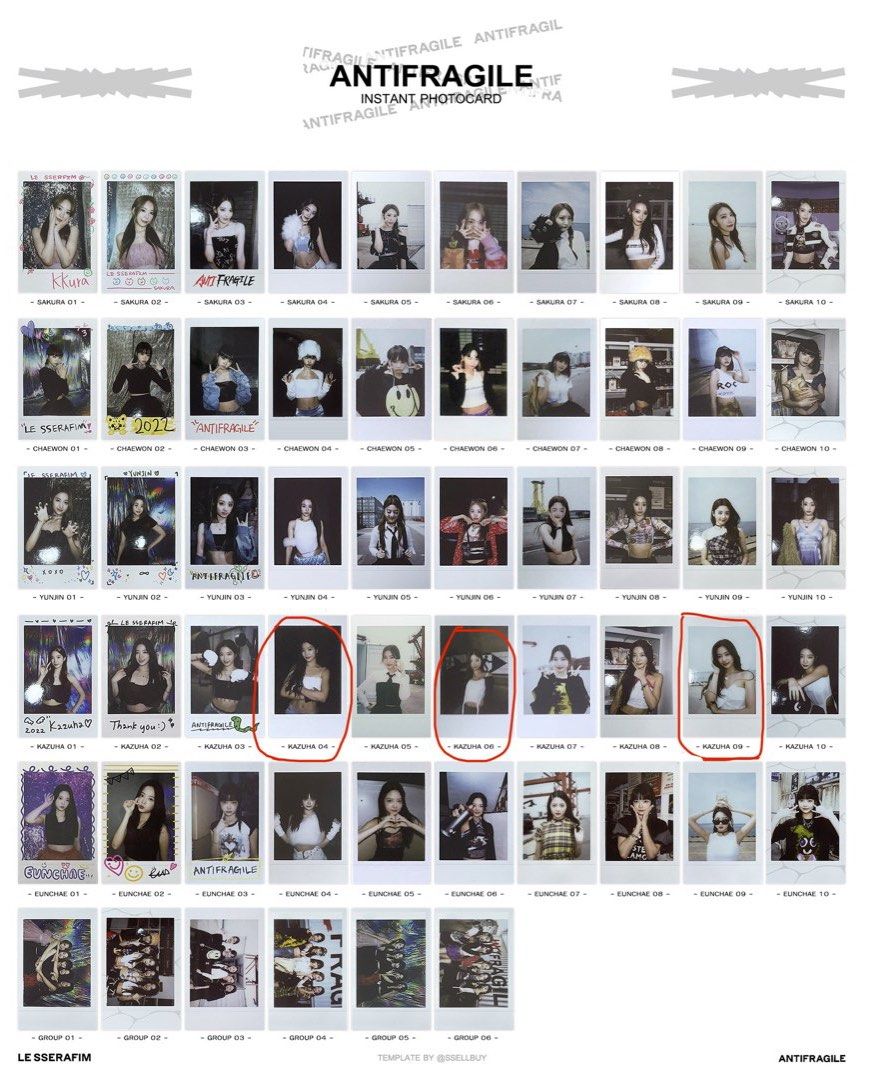 WTB lesserafim instant photocard antifragile polaroid, Toys