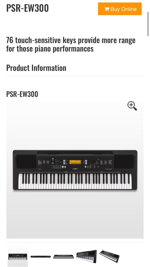 Yamaha keyboard shop piano psr ew300