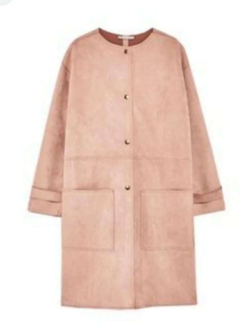 Pink suede puffer top jacket