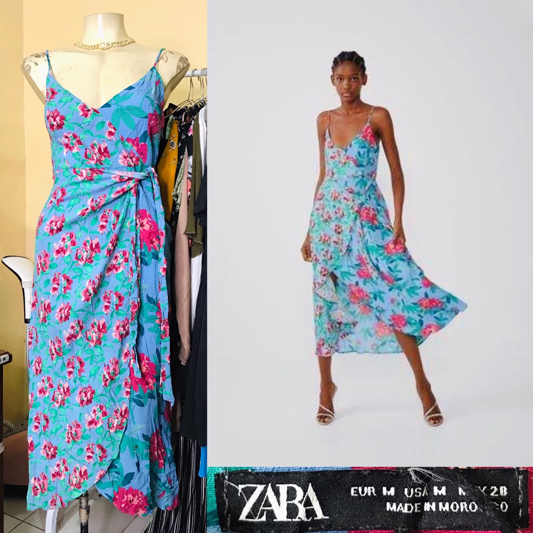 Zara blue floral maxi dress clearance