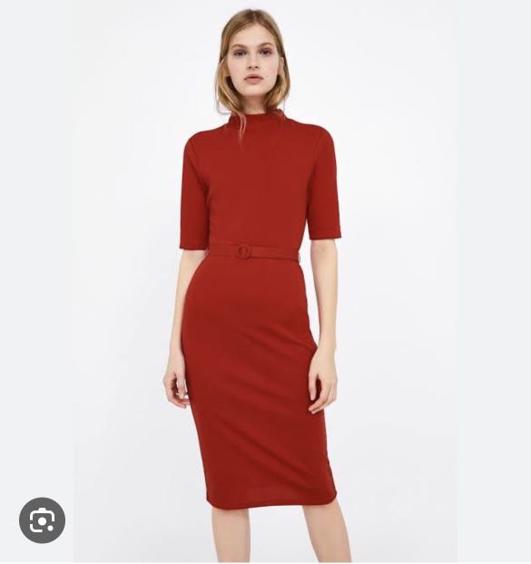 Zara belted sheath shop dress