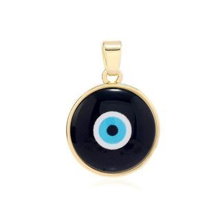 18K Saudi gold Evil eye pendant