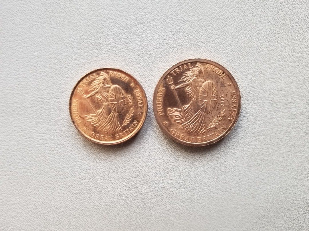 2003年英國歐元一分及兩分樣幣各一個, 興趣及遊戲, 收藏品及紀念品, 錢幣- Carousell