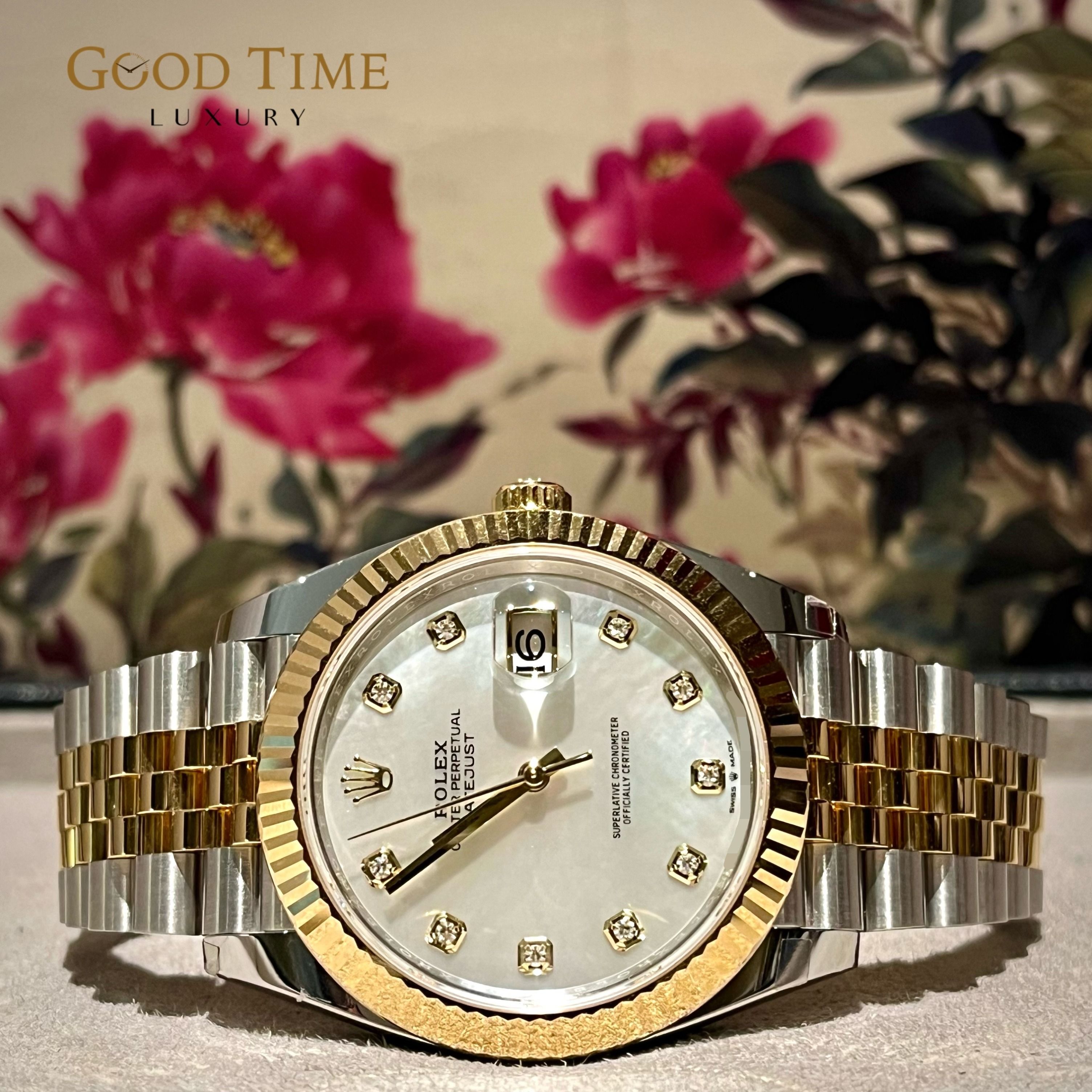 Rolex datejust 41 mop diamond dial on sale