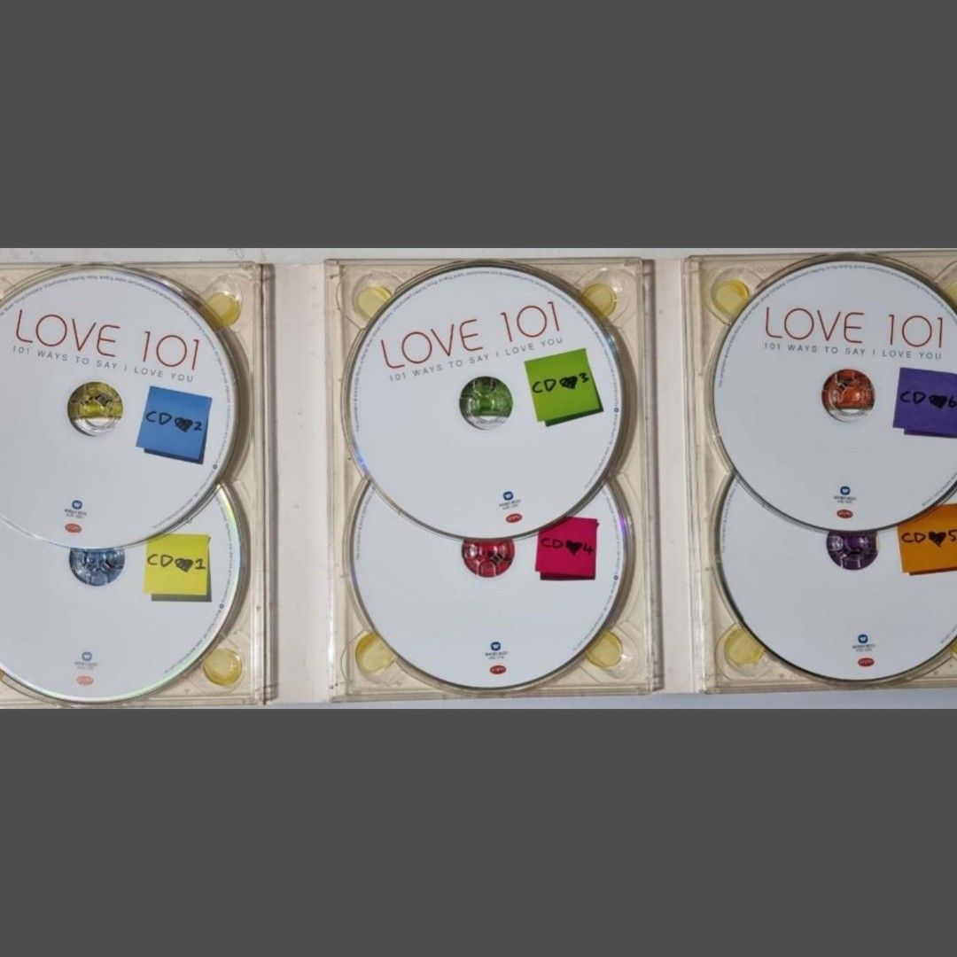 6CD Name of CD 唱片名稱: Love 101 (101 WAYS TO SAY I LOVE YOU (6CD) Format 規格:  CD Price 售價: HKD 128 Available 現貨(二手，90％新凈，碟冇花，有歌書。)