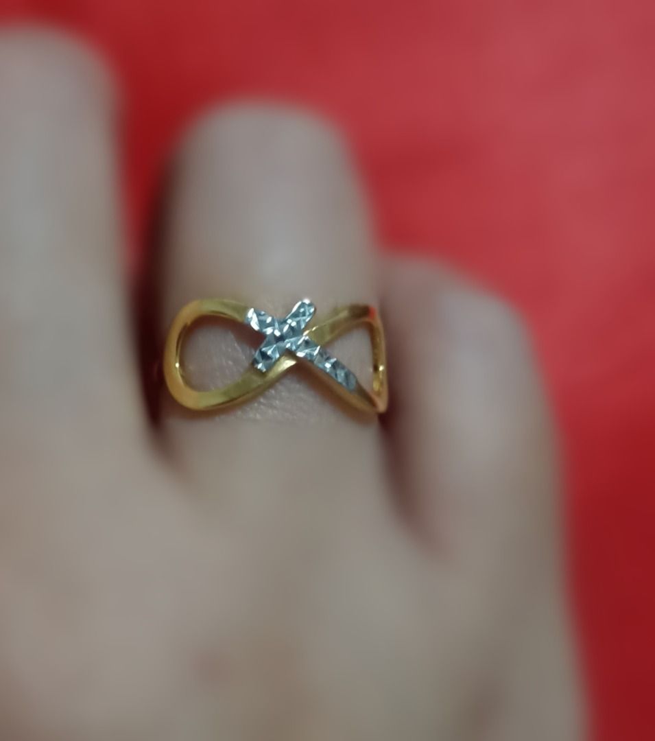 Gold infinity shop ring with diamonds
