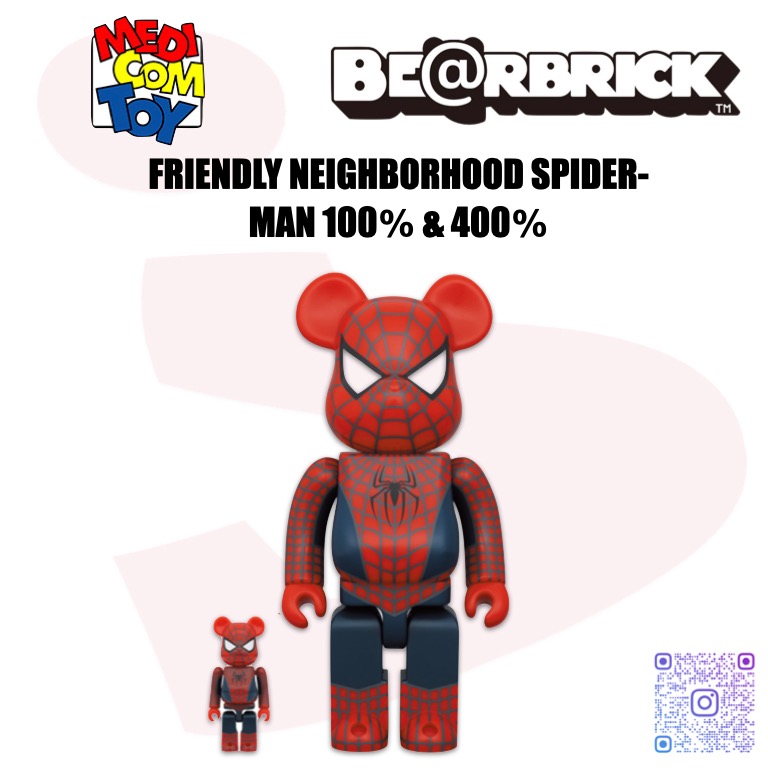現貨: BE@RBRICK FRIENDLY NEIGHBORHOOD SPIDER-MAN 100％ & 400