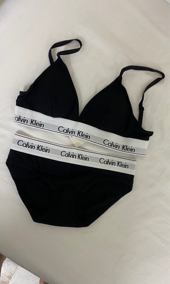 💯 CK Modern Cotton Lightly Lined Triangle Bra Set, Women's Fashion, New  Undergarments & Loungewear on Carousell