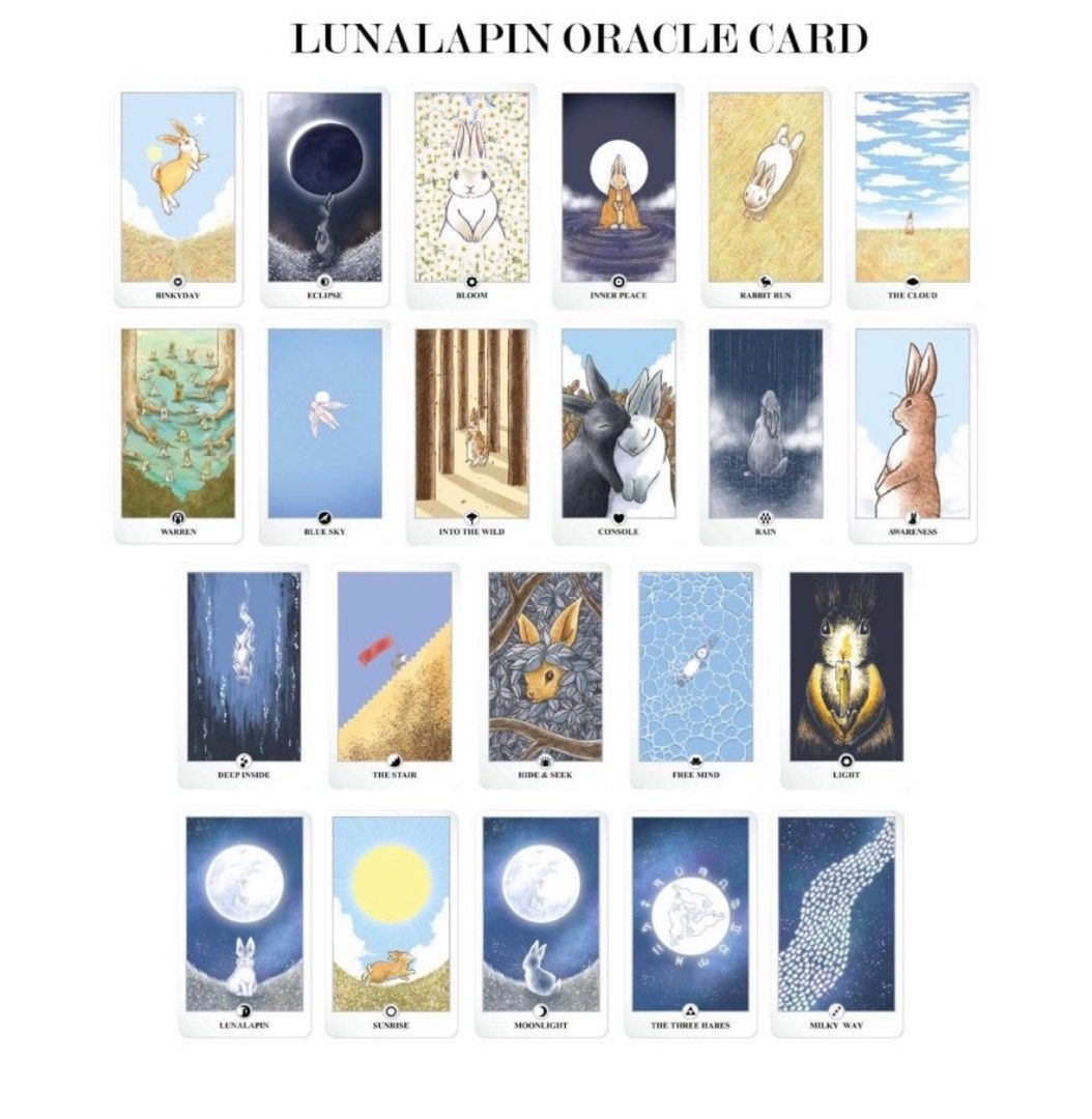 ✨現貨✨ Lunalapin Rabbit 100 tarot & oracle cards, 興趣及遊戲