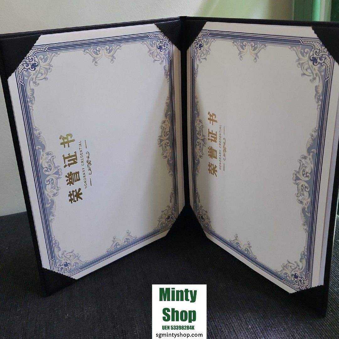 A4 Certificate Folder 《Blue》 【SG Stock】 A4 Signature Folder