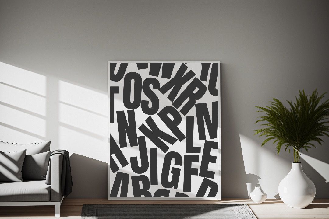 Modern Wall Art, Typo Wall Art, Abstract Alphabets, Furniture & Home ...