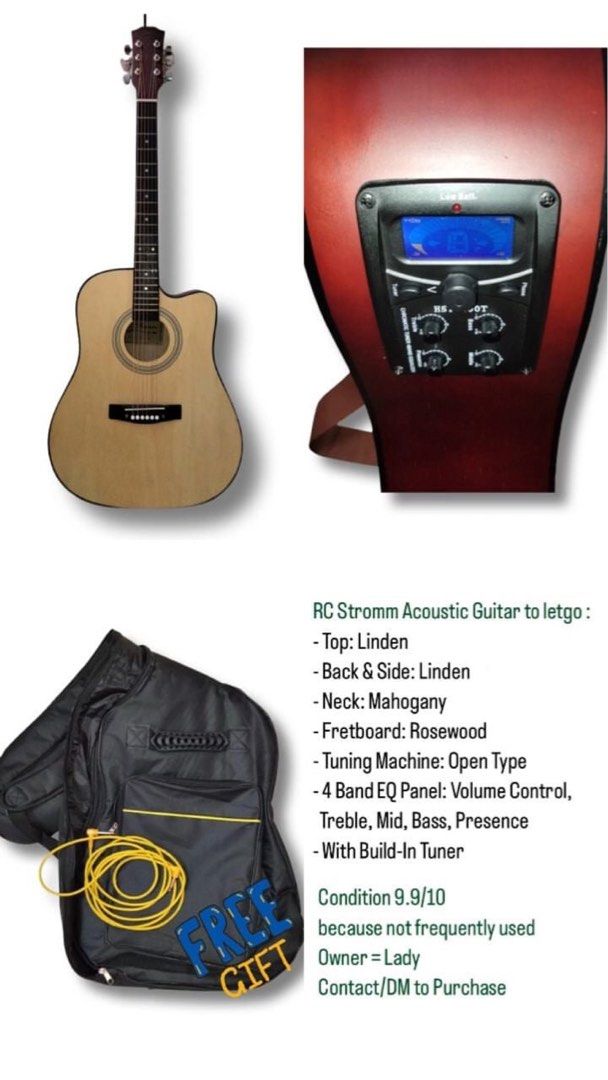 Yamaha acoustic guitar with cheap built in tuner