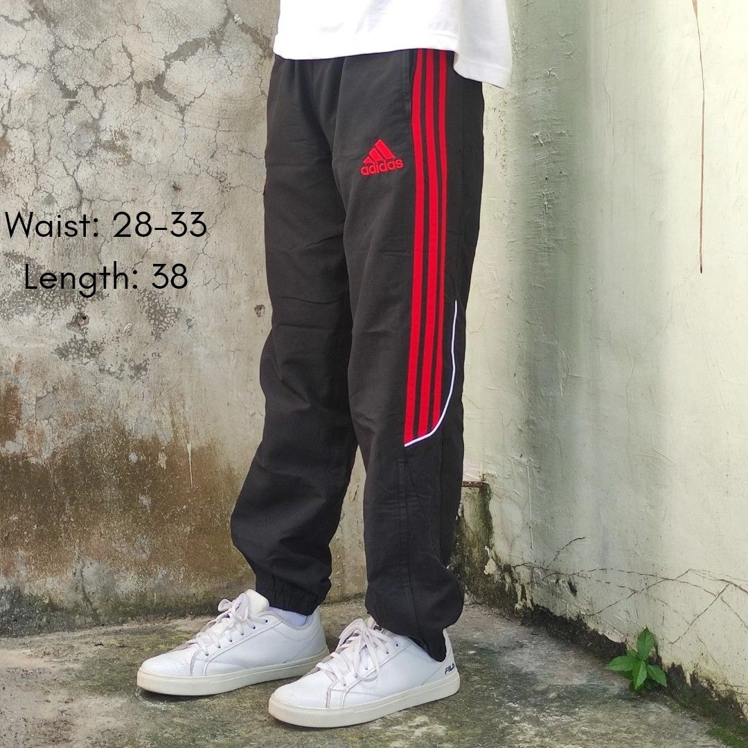 Adidas red hotsell stripe track pants