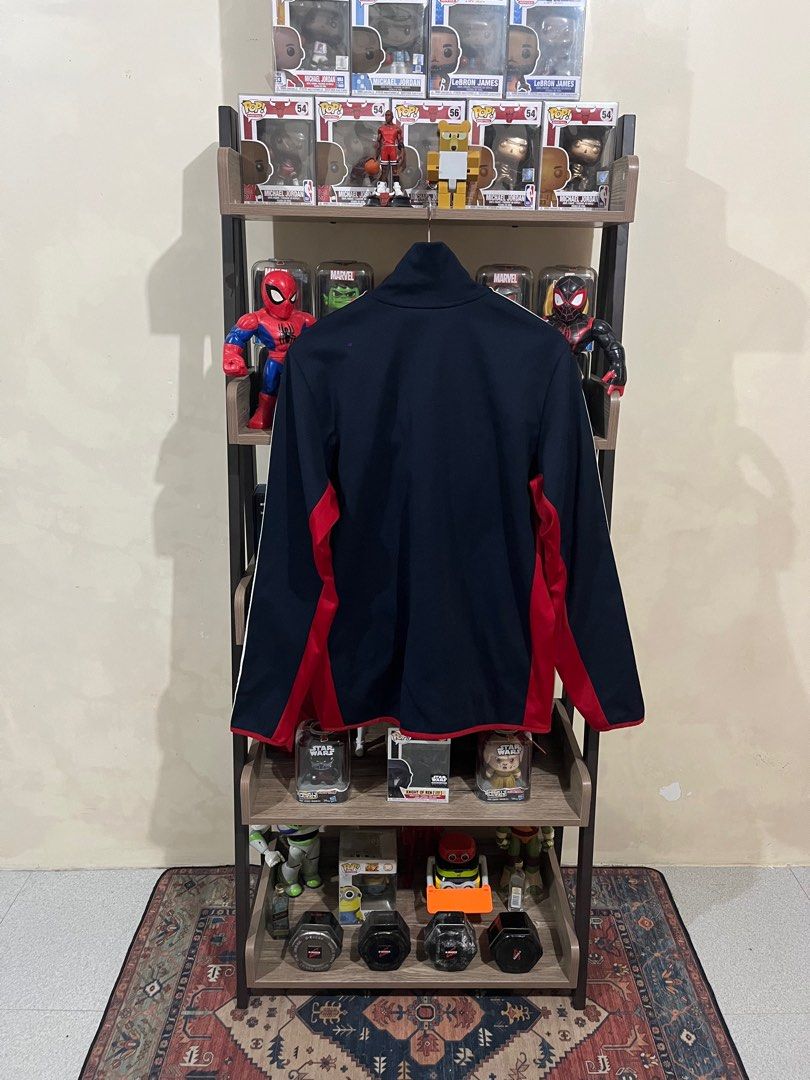 Adidas Trefoil Street Diver Track Jacket / Navy Blue and Red /Large