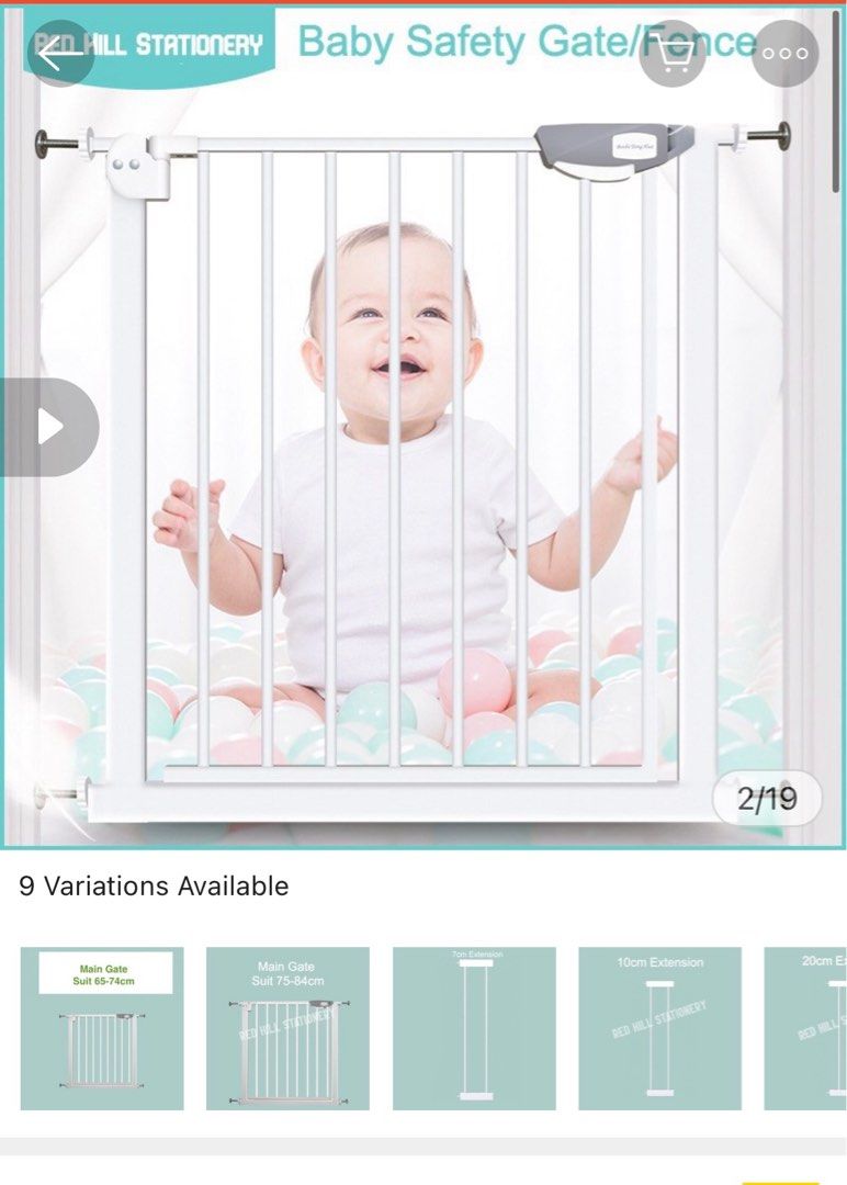 Adjustable baby gate with extensions, Furniture & Home Living, Security