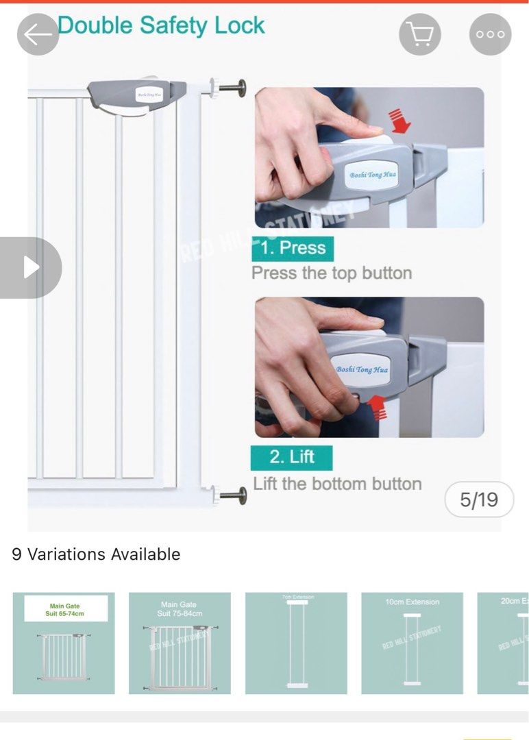 Adjustable baby gate with extensions, Furniture & Home Living, Security