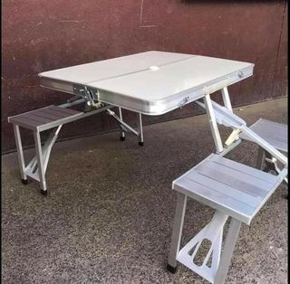 Aluminum picnic table.