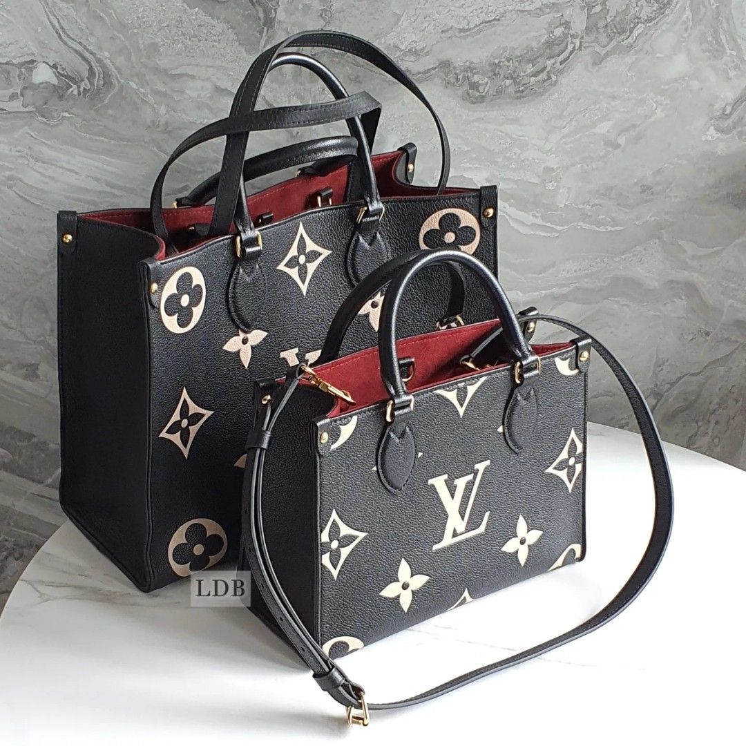 LV On The Go PM Bicolour Monogram Empreinte Black, Luxury, Bags & Wallets on  Carousell