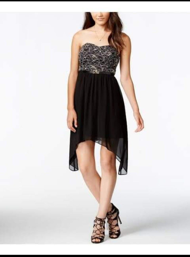 BCX Dress Lace Black Asymmetric, Fesyen Wanita, Pakaian Wanita, Gaun & Rok  di Carousell