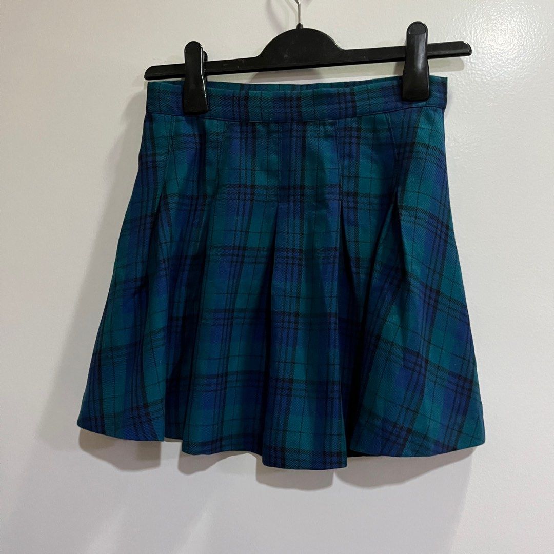 Blue plaid pleated H M skirt Women s Fashion Bottoms Skirts on