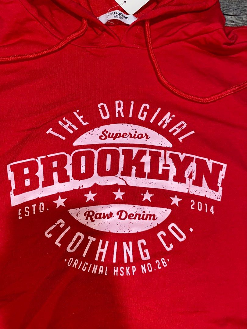 Red no shop sleeve hoodie