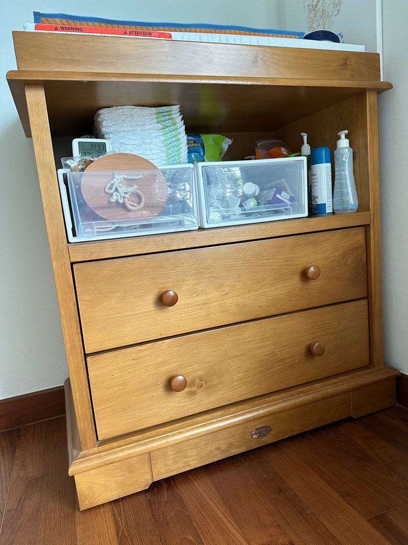 Boori Change Table (Solid Wood) + White Change Mat, Babies & Kids, Baby