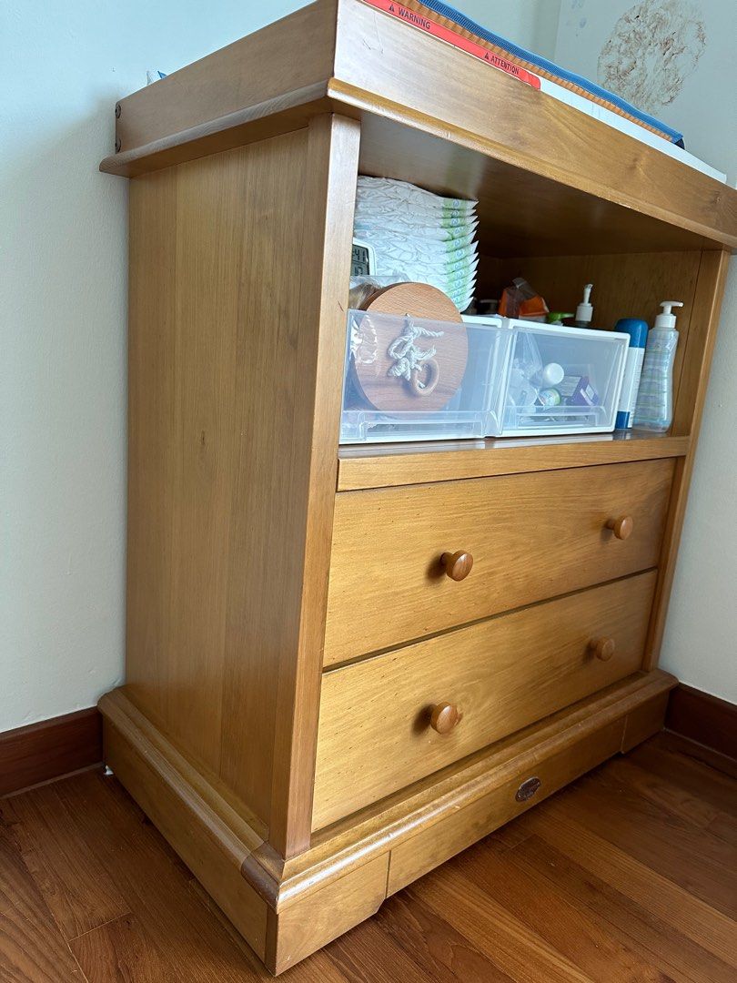 Boori Change Table (Solid Wood) + White Change Mat, Babies & Kids, Baby