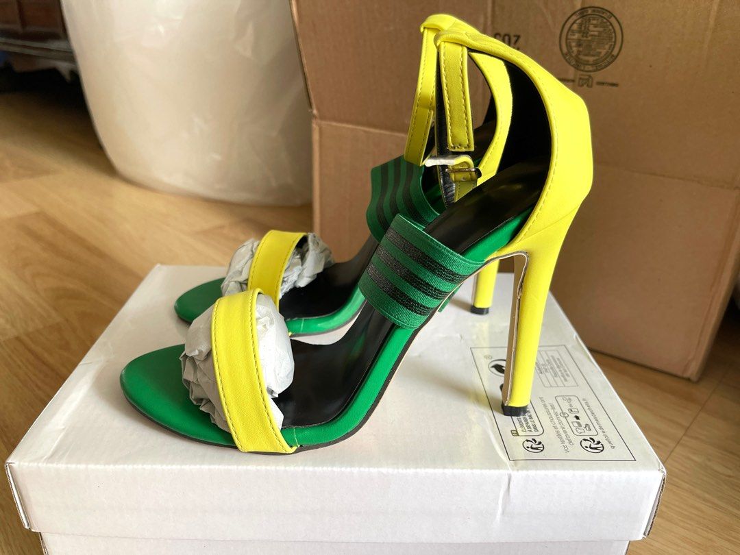 Yellow and green heels on sale