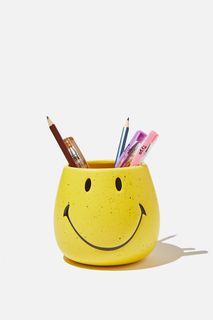 Brand New Typo Smiley Movement Yellow Pen Holder, Mini Planter