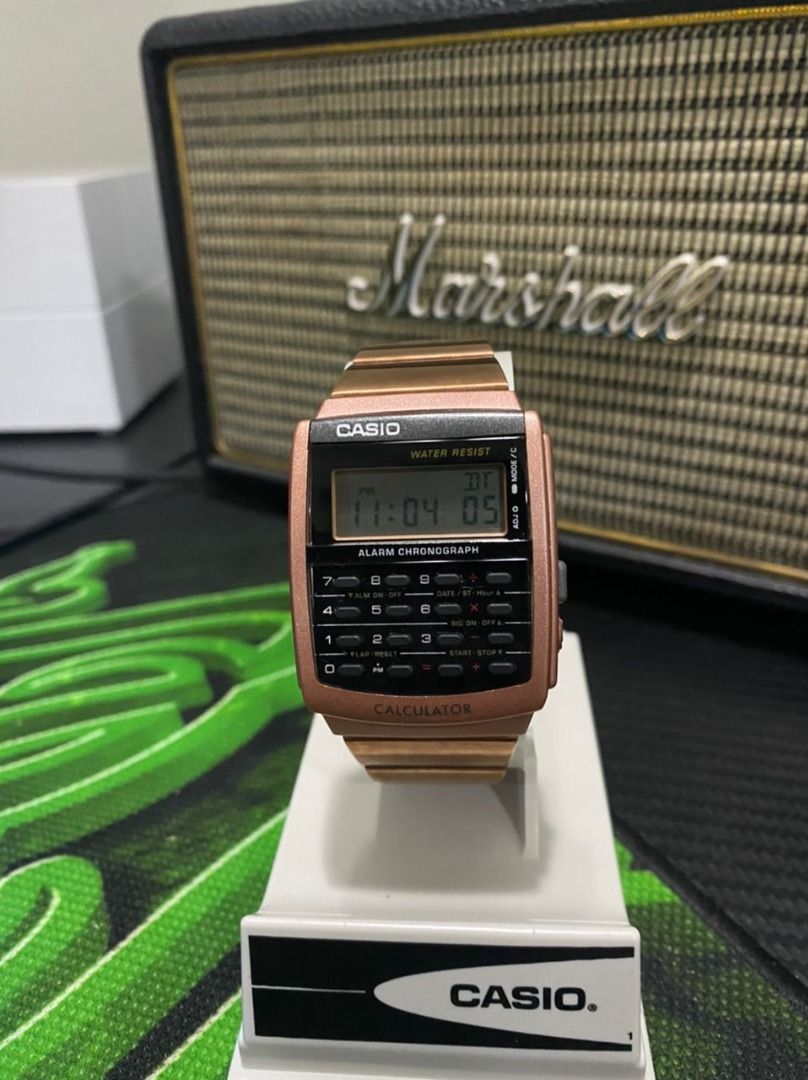 Casio calculator watch rose gold top