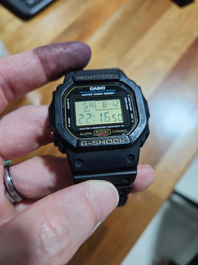 Casio G shock DW 5600E gold Men s Fashion Watches
