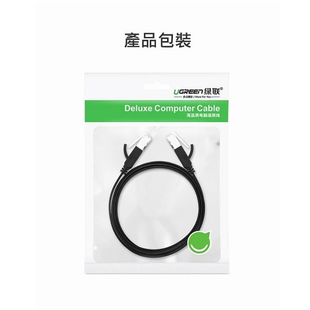 UGREEN 綠聯 CAT6 網路線 GLAN FLAT版 扁線 12M 黑 (50179), 電腦及科技產品, 電腦周邊產品, Wifi及 ...