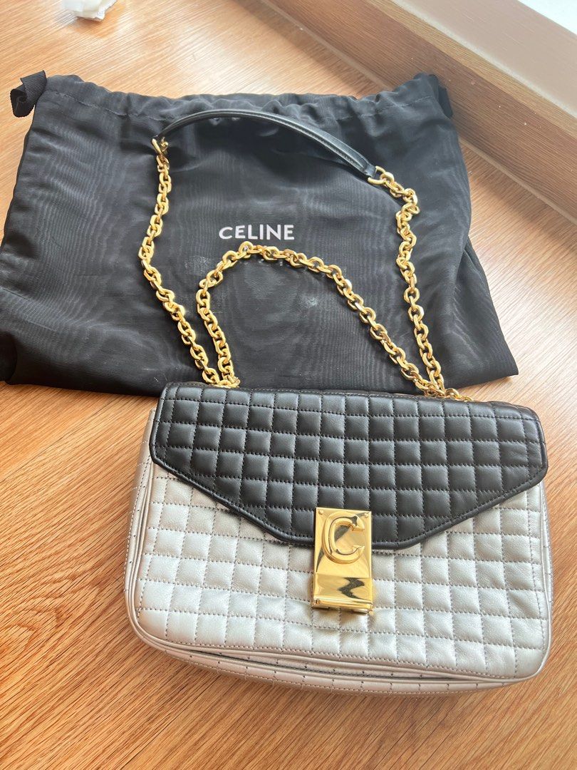 Celine Medium C bag Black and silver color
