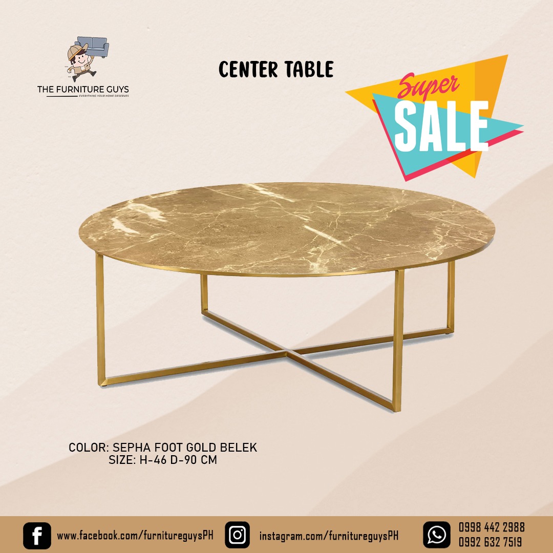 CENTER TABLE, GOLD CENTER TABLE on Carousell