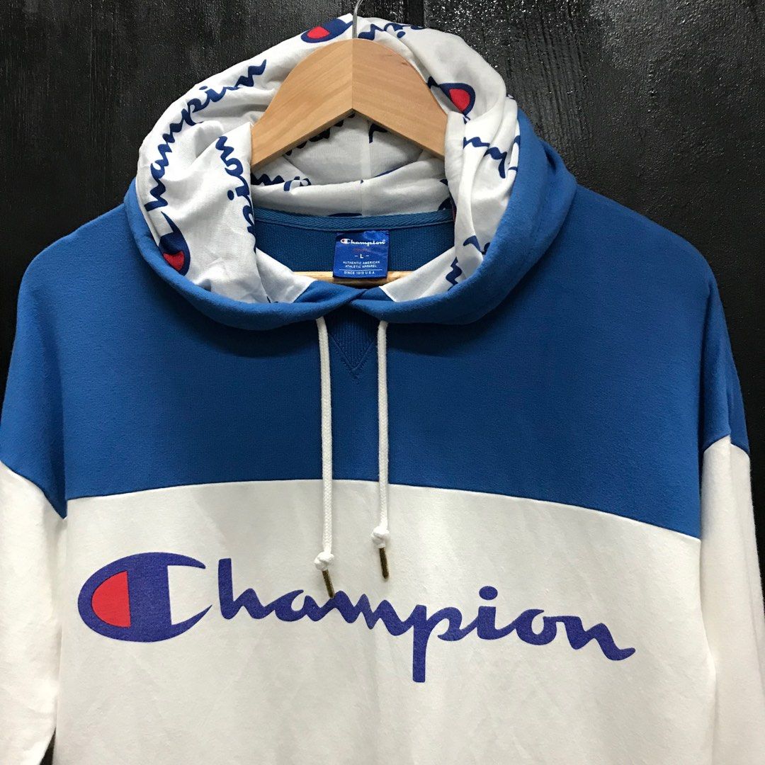 Champion hoodie red white and blue clearance