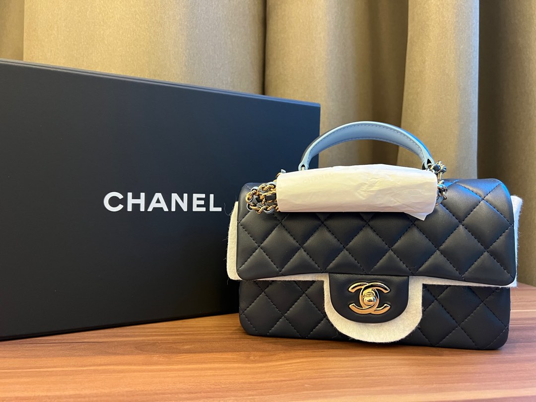 Chanel 23A Mini Flap Bag with Handle, Luxury, Bags & Wallets on Carousell