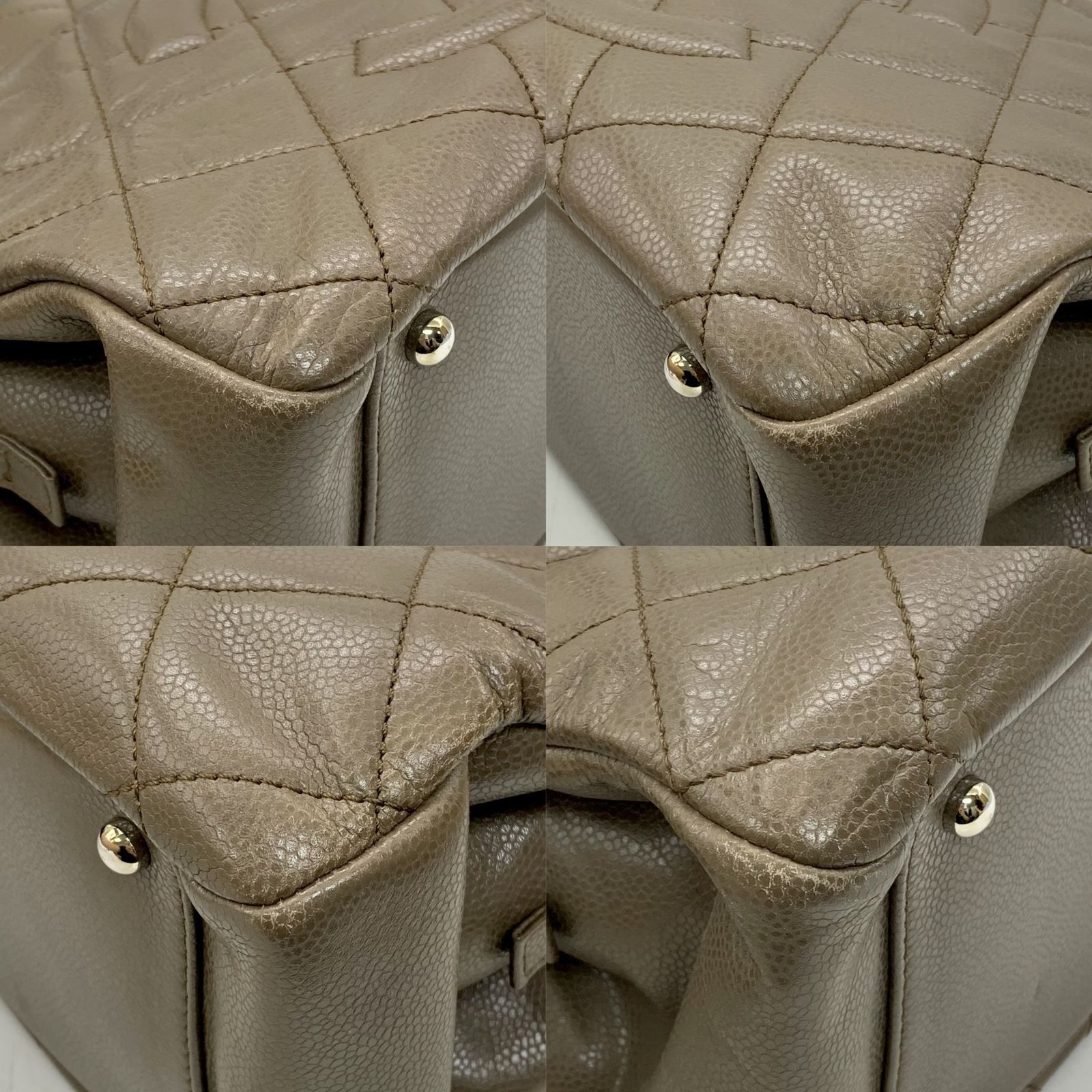 CHANEL Rhombus Caviar Leather Coco Handle 2Way Chain Shoulder Bag