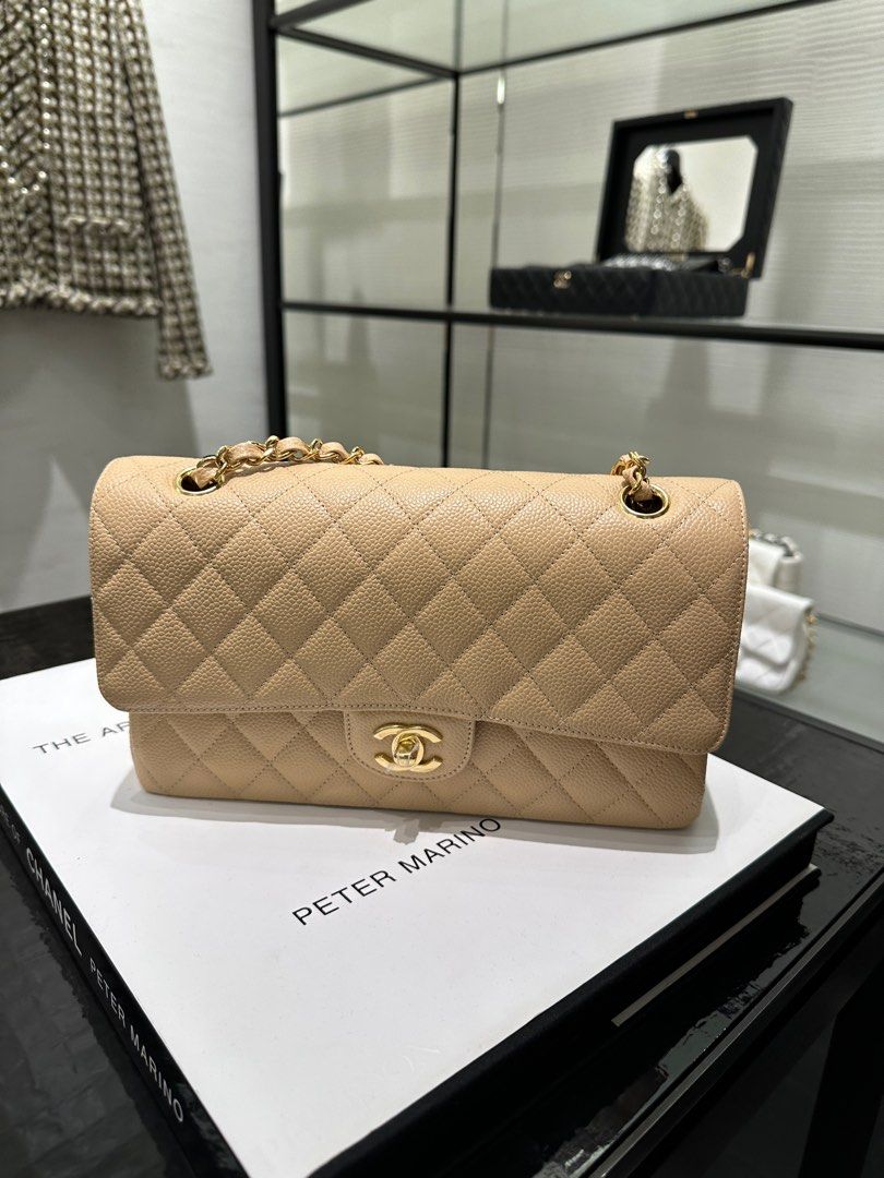 Chanel Medium Classic Flap Bag Nude GHW