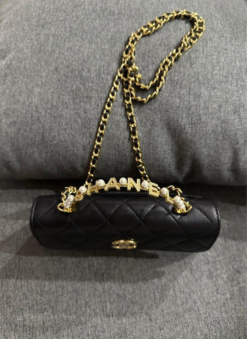 cc 25S Woc Top Handle 19cm Dark Blue Grained Calfskin Light Gold Hardware