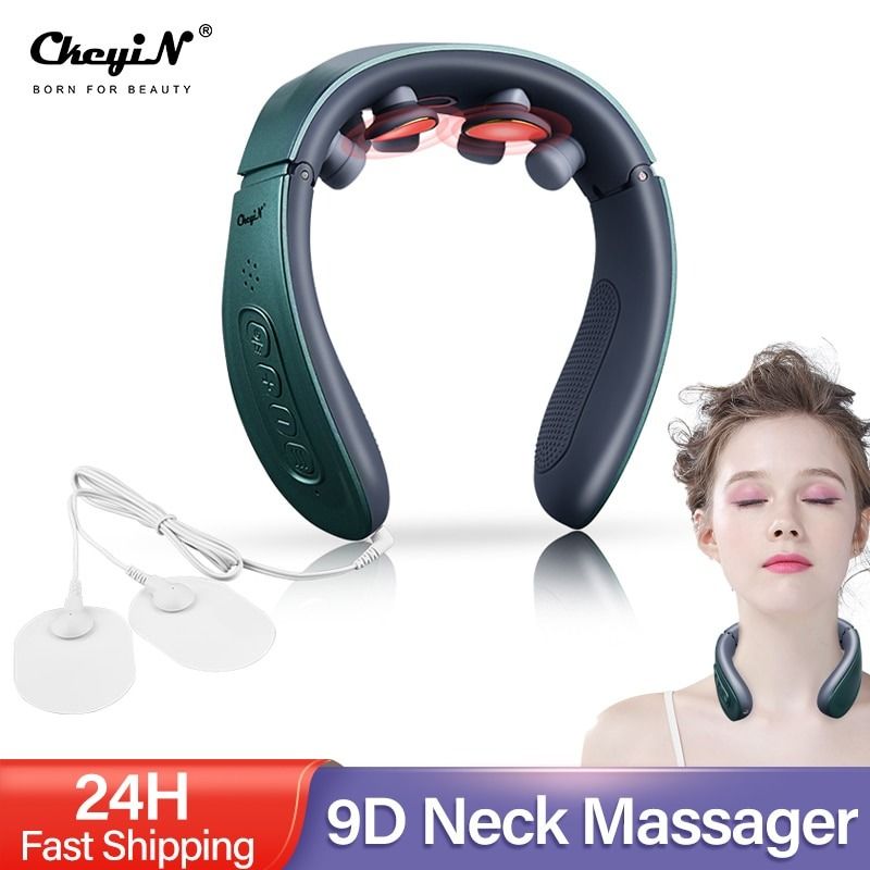 Electric Tens Unit Pulse Neck Massager Magnetic Pulse Therapy Vertebra  Relax