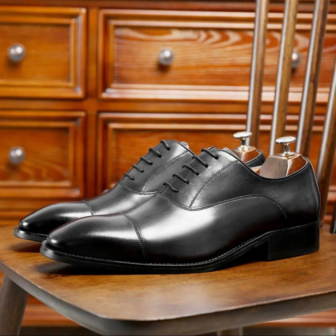 Classic Men s Black Leather Dress Shoe Lace Up